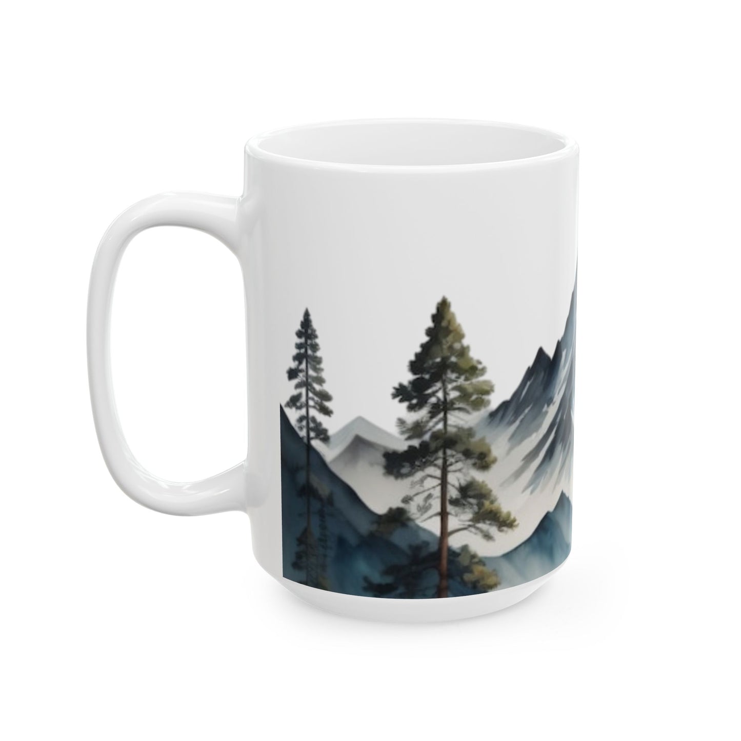 Nature-Inspired Mug | Forest and Mountain Coffee Cup | Hiking Adventure Gift | Wilderness Enthusiast Ceramic Mug (11oz, 15oz)