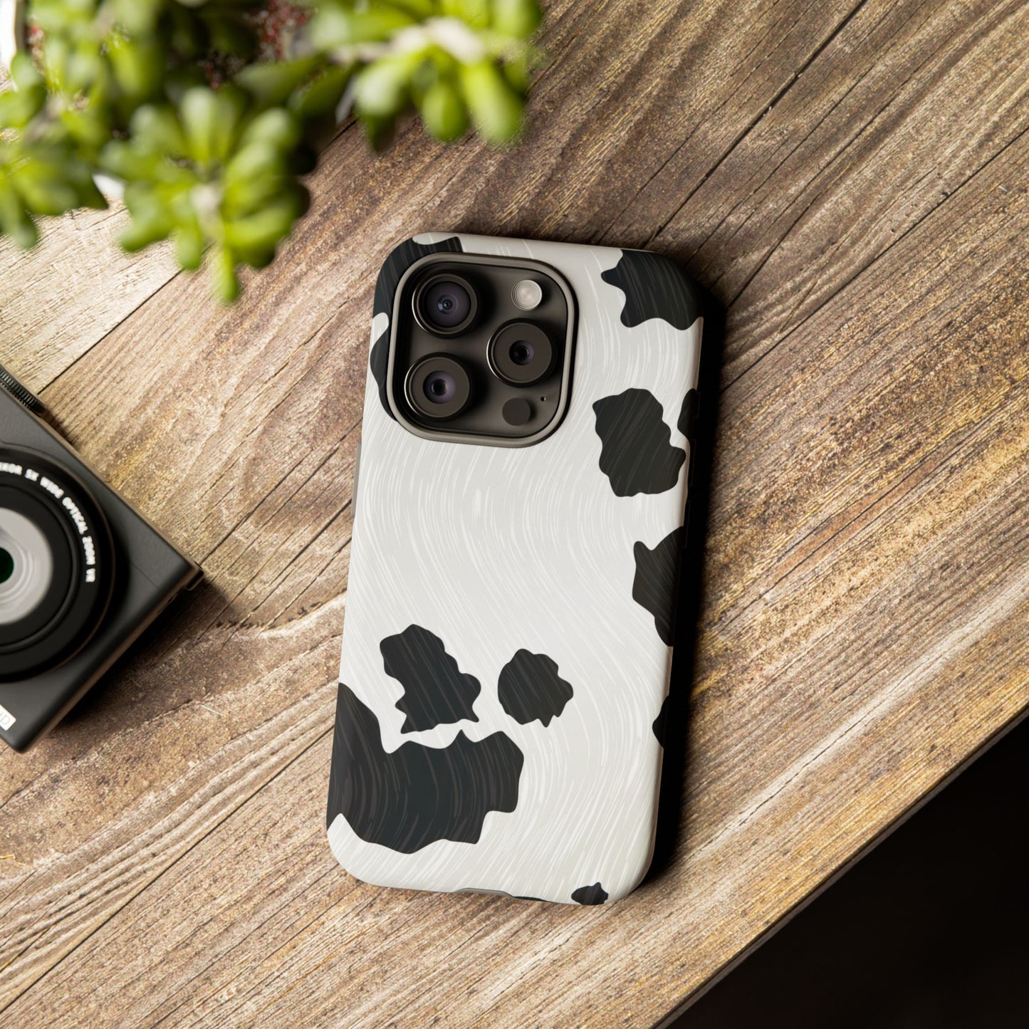 Phone Case, Cow Print Tough Case for iPhone/Samsung, Animal Print Protective Cover, Farmhouse Chic Accessories, Cow Lover Gifts