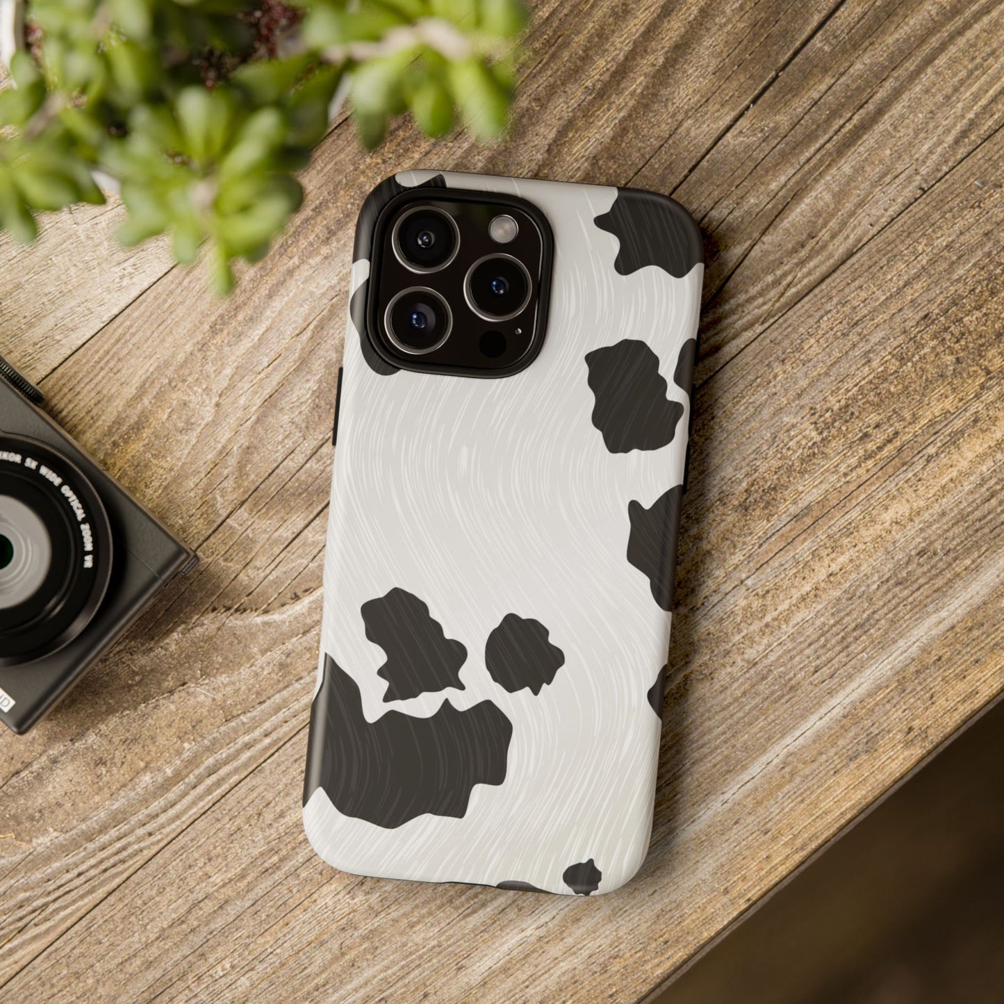 Phone Case, Cow Print Tough Case for iPhone/Samsung, Animal Print Protective Cover, Farmhouse Chic Accessories, Cow Lover Gifts