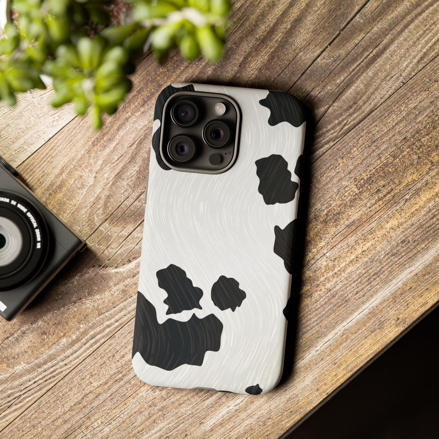 Phone Case, Cow Print Tough Case for iPhone/Samsung, Animal Print Protective Cover, Farmhouse Chic Accessories, Cow Lover Gifts