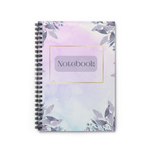 Watercolor Spiral Notebook - Ruled Line, Purple Blue Journal, Writing Pad, Creative Stationery, School Supplies