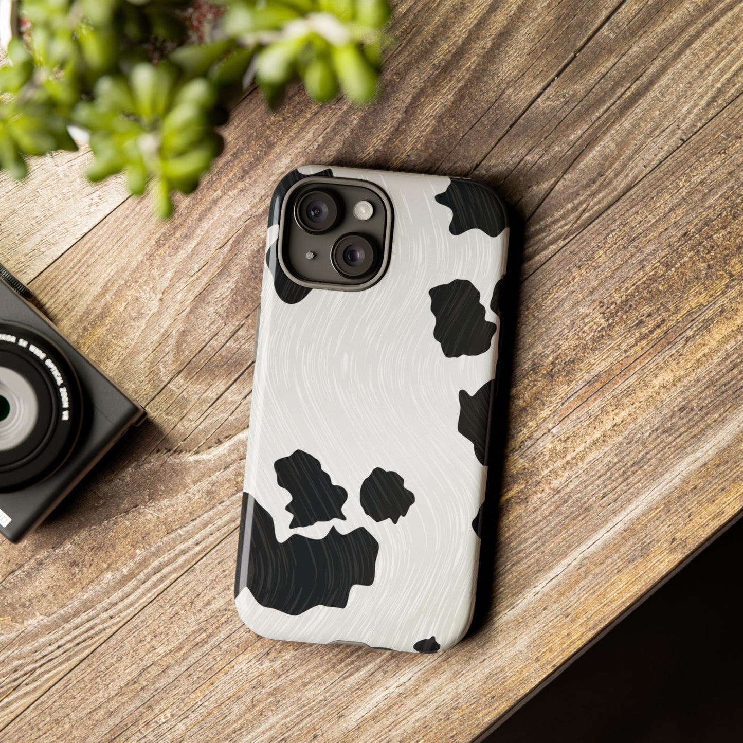 Phone Case, Cow Print Tough Case for iPhone/Samsung, Animal Print Protective Cover, Farmhouse Chic Accessories, Cow Lover Gifts