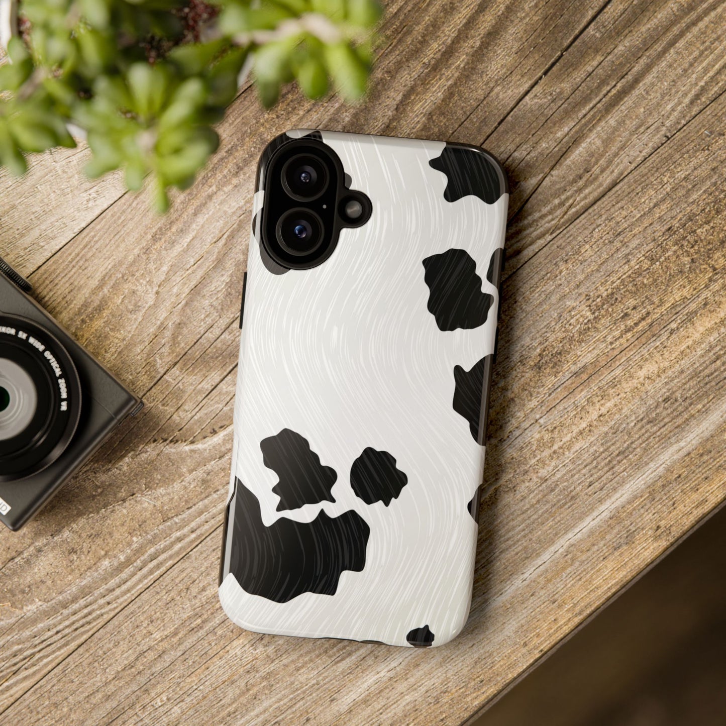 Phone Case, Cow Print Tough Case for iPhone/Samsung, Animal Print Protective Cover, Farmhouse Chic Accessories, Cow Lover Gifts