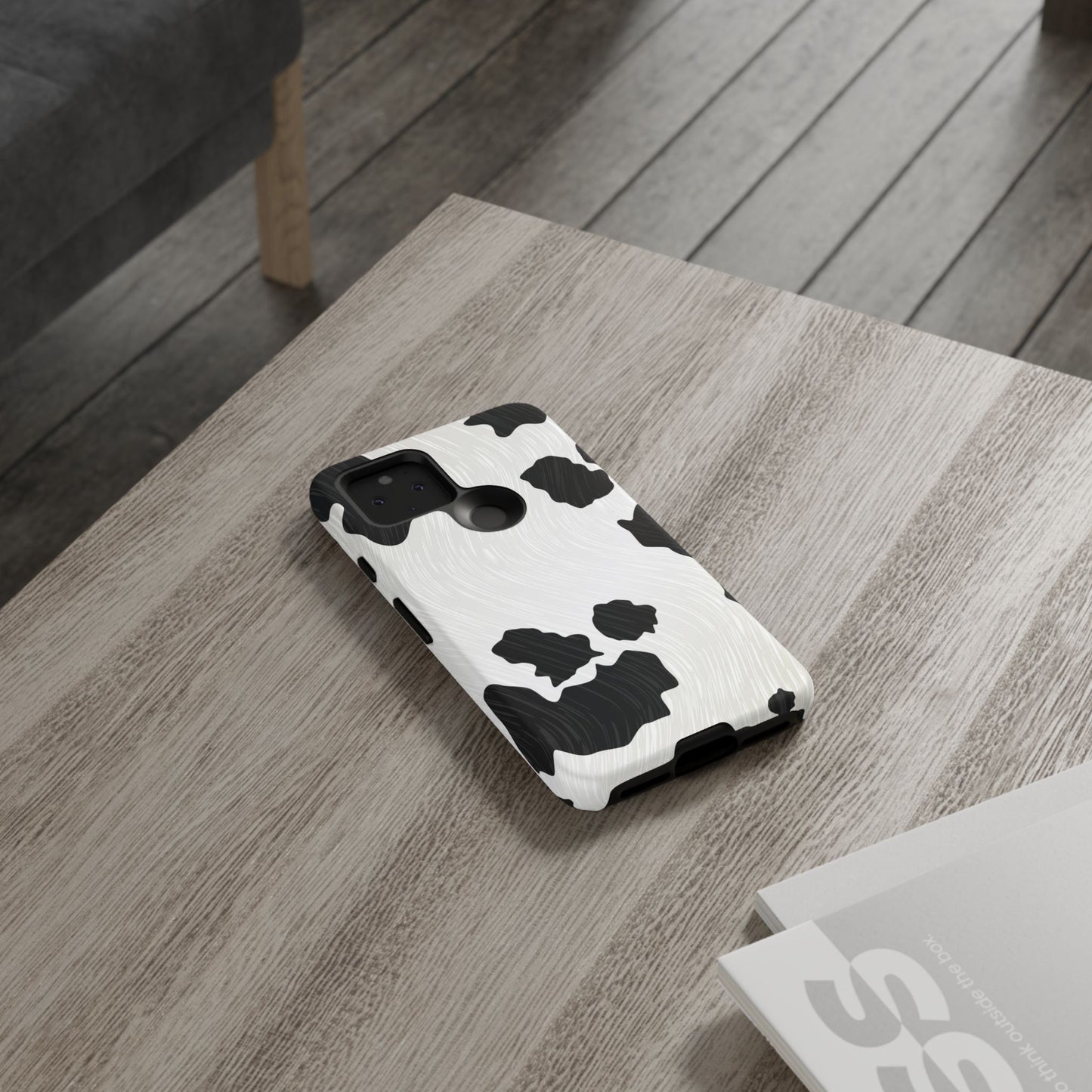 Phone Case, Cow Print Tough Case for iPhone/Samsung, Animal Print Protective Cover, Farmhouse Chic Accessories, Cow Lover Gifts