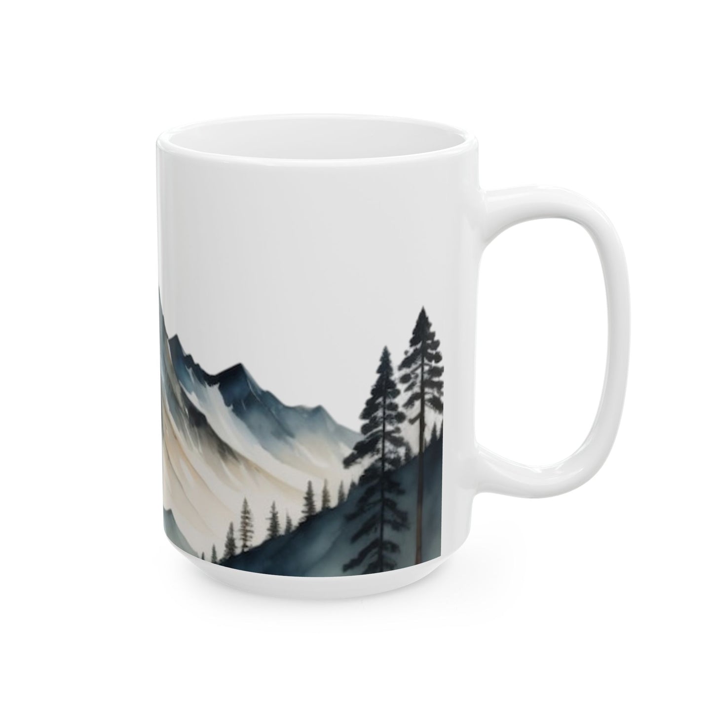 Nature-Inspired Mug | Forest and Mountain Coffee Cup | Hiking Adventure Gift | Wilderness Enthusiast Ceramic Mug (11oz, 15oz)