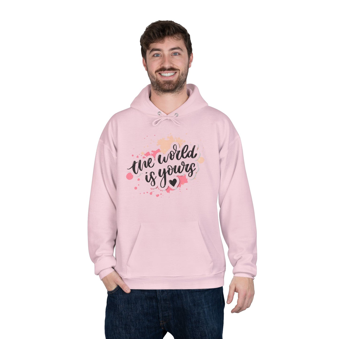 The World is Yours Hoodie Sweatshirt - Inspirational Unisex EcoSmart® Pullover, Motivational Jumper, Encouraging Pullover, Positive Eco