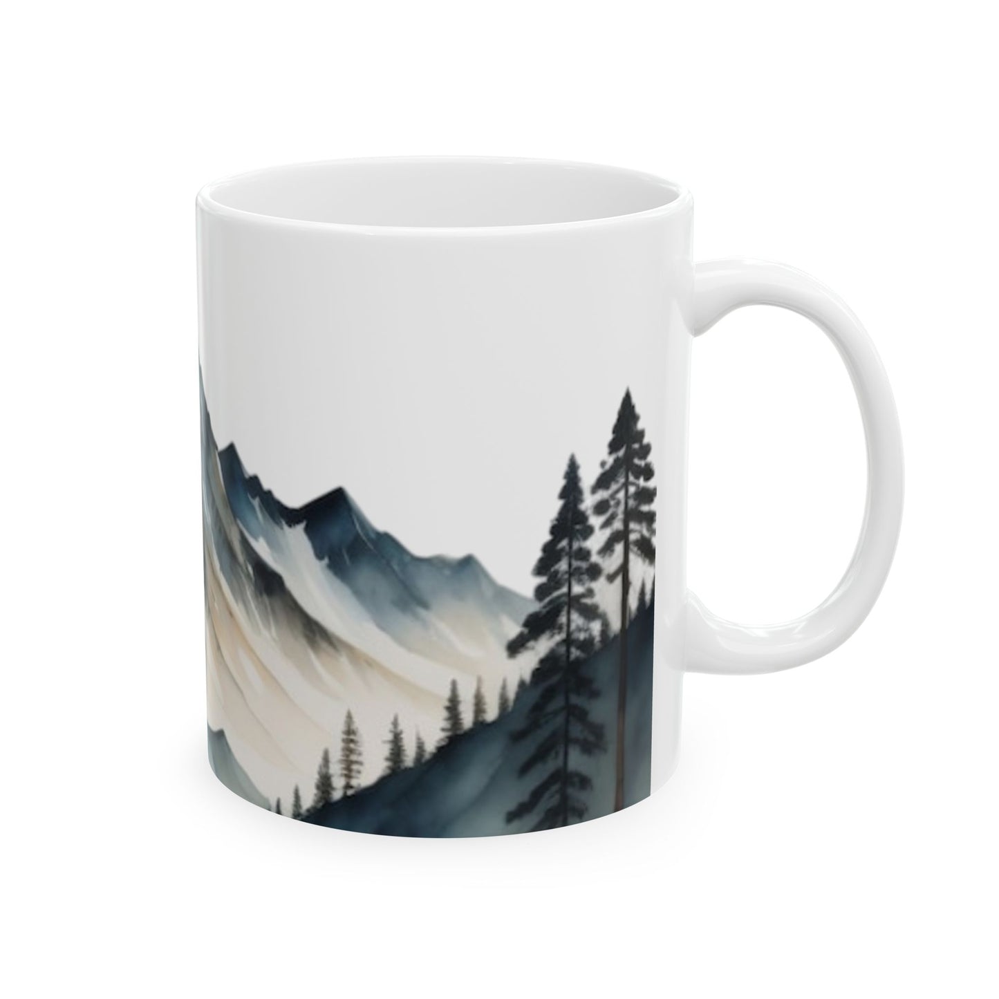 Nature-Inspired Mug | Forest and Mountain Coffee Cup | Hiking Adventure Gift | Wilderness Enthusiast Ceramic Mug (11oz, 15oz)