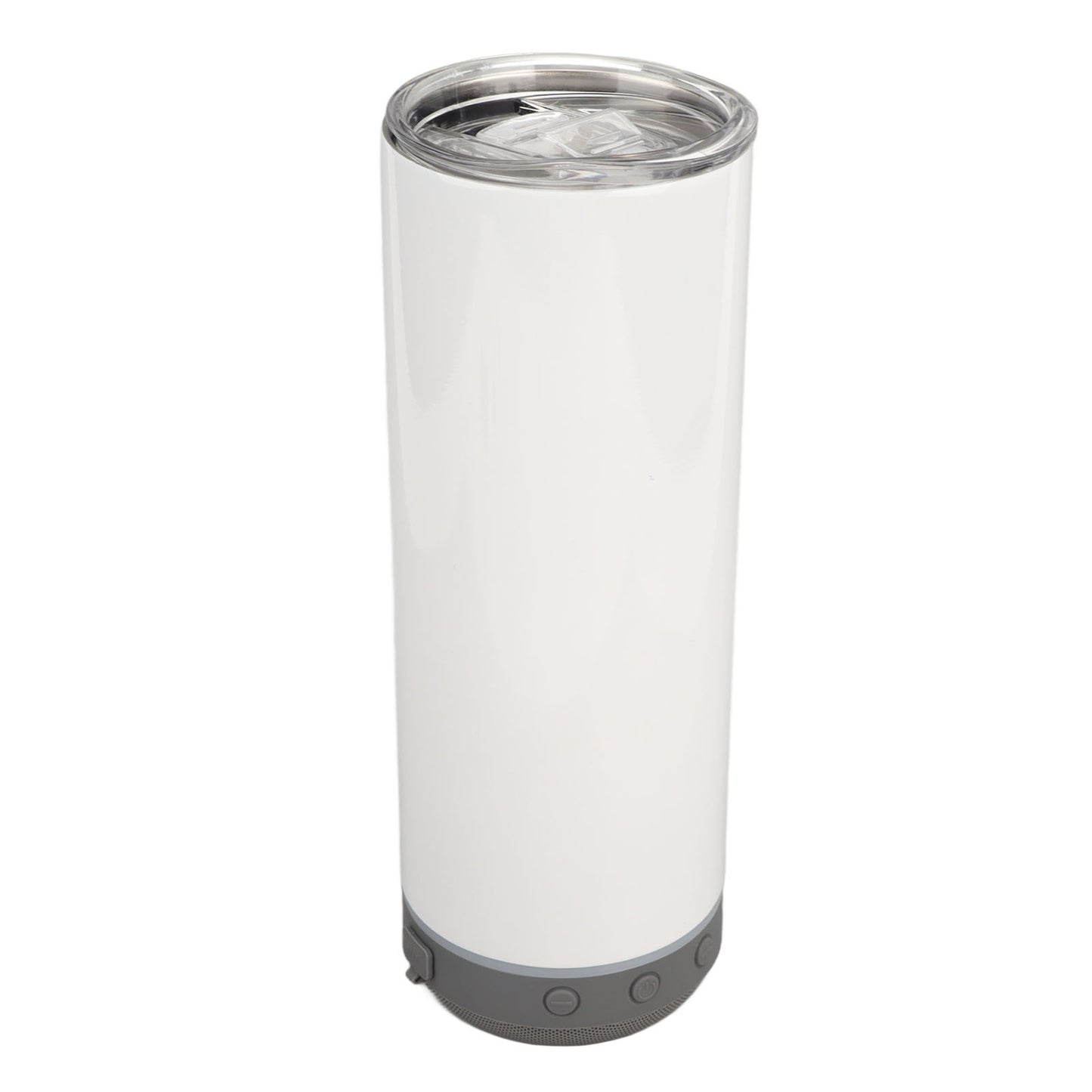 Sublimation Tumblers 20oz Straight Detachable Bluetooth Speaker Tumblers Portable Insulated Music Cup Grey Bottom