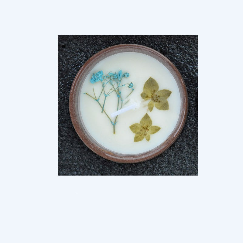 Ceramic candle  With Dried Flowers And Fragrant Candles