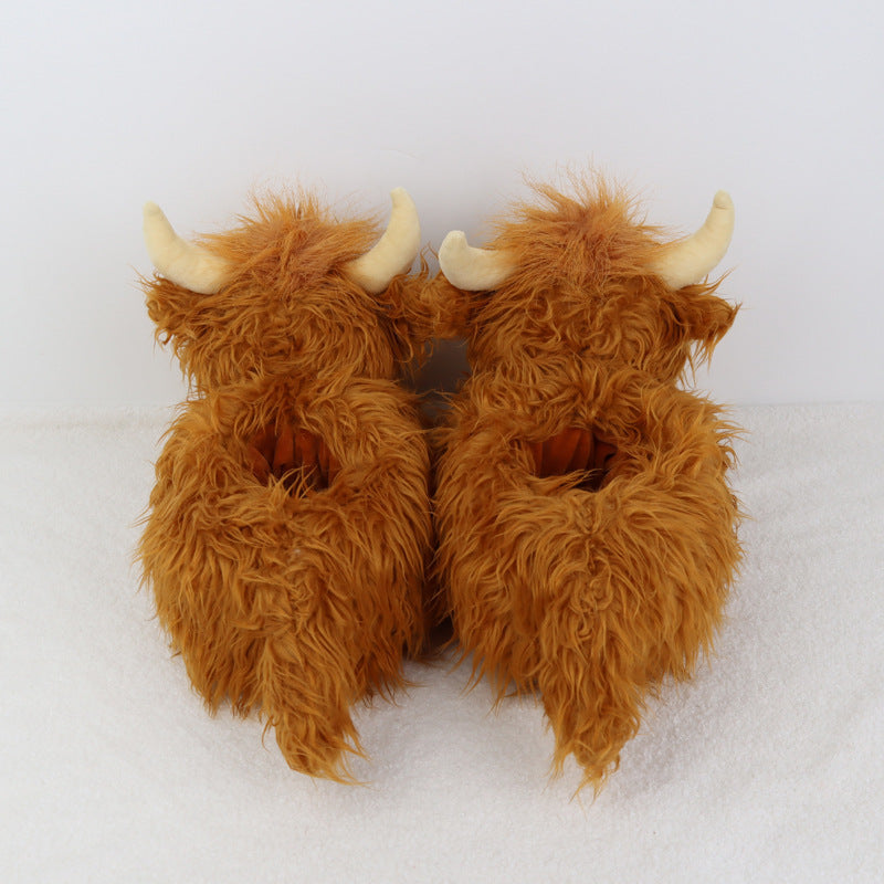 Scottish Highlands Cattle Plush Slippers