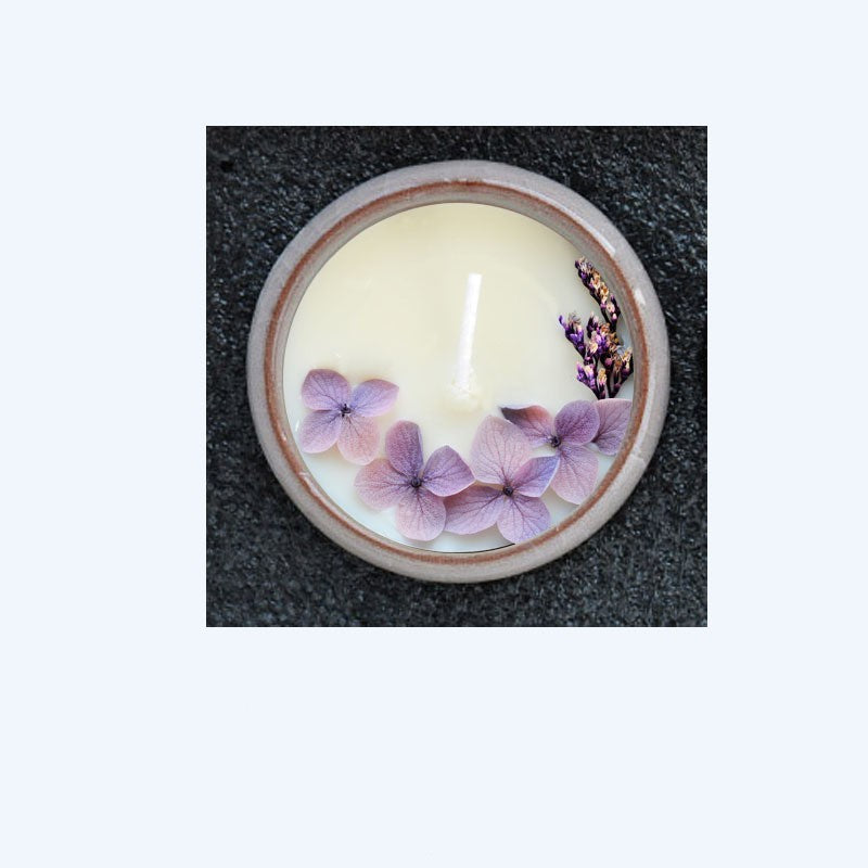 Ceramic candle  With Dried Flowers And Fragrant Candles