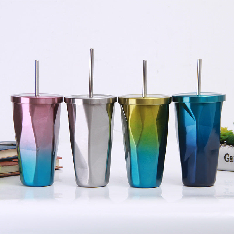 Stainless steel diamond sippy cup portable cup