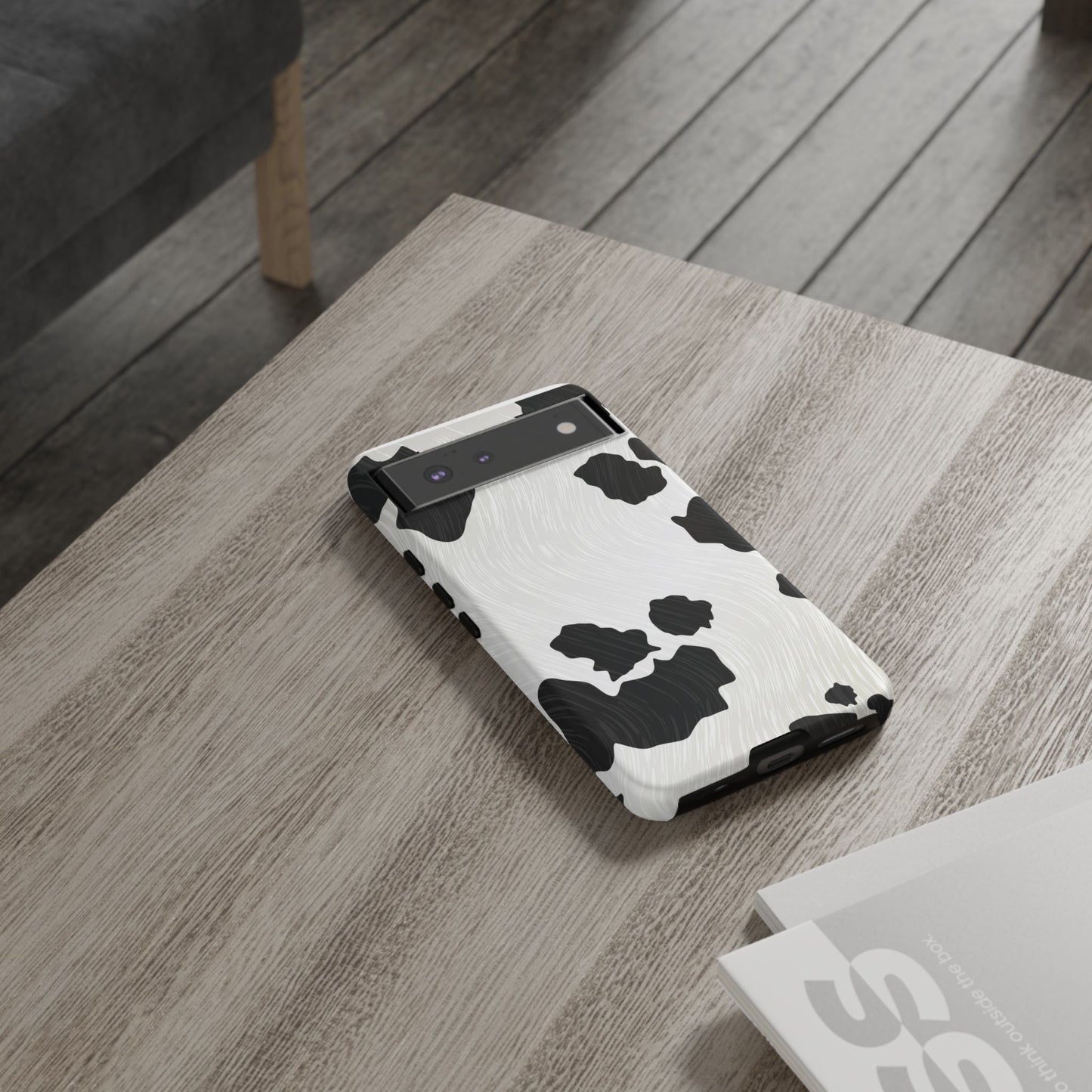 Phone Case, Cow Print Tough Case for iPhone/Samsung, Animal Print Protective Cover, Farmhouse Chic Accessories, Cow Lover Gifts