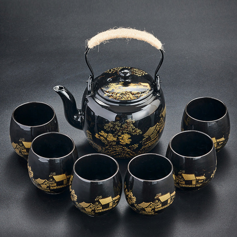 Ceramic Kettle Tea Cup Complete Set