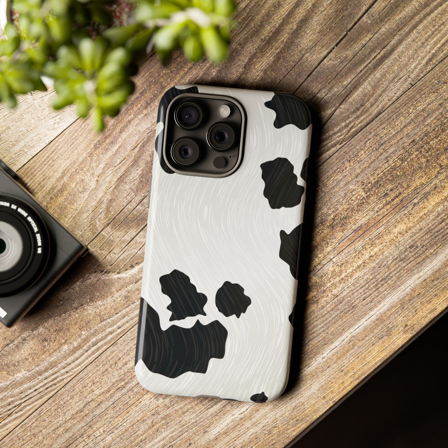 Phone Case, Cow Print Tough Case for iPhone/Samsung, Animal Print Protective Cover, Farmhouse Chic Accessories, Cow Lover Gifts