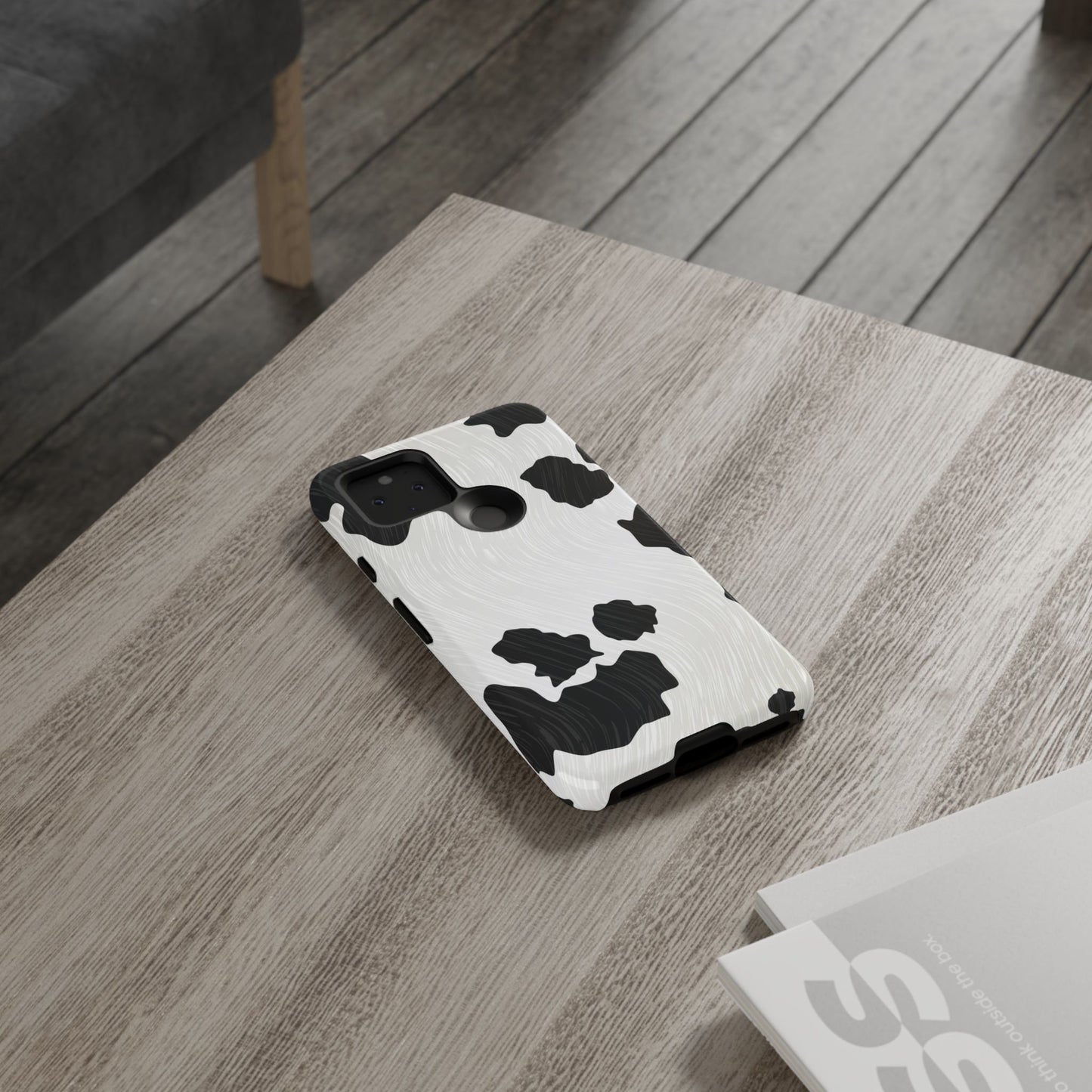 Phone Case, Cow Print Tough Case for iPhone/Samsung, Animal Print Protective Cover, Farmhouse Chic Accessories, Cow Lover Gifts