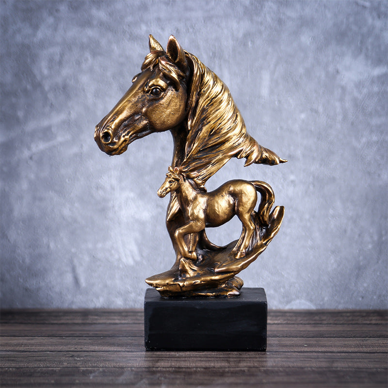 Trongwell Home Decor Bronze Horse Sculpture Statue Living Room