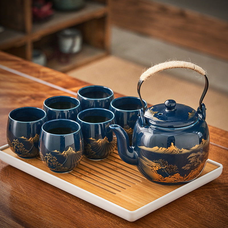 Ceramic Kettle Tea Cup Complete Set