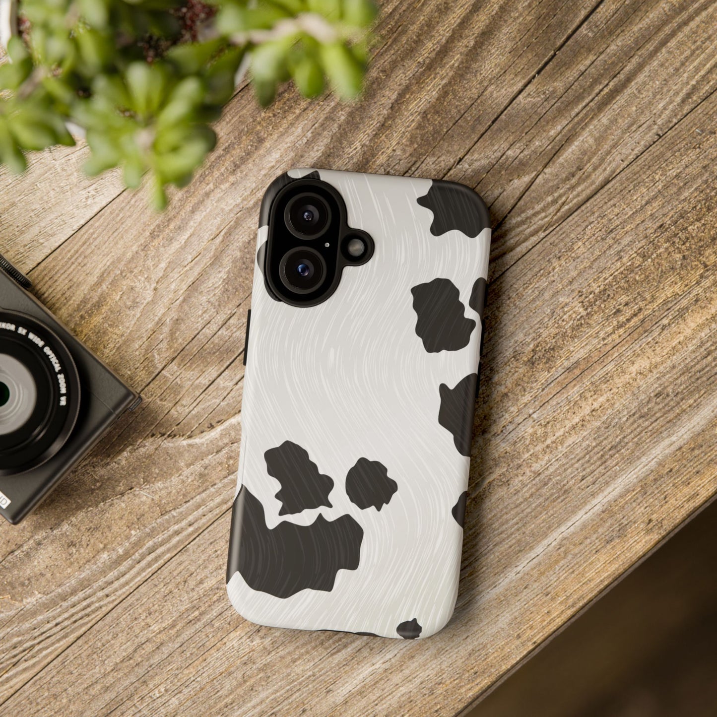 Phone Case, Cow Print Tough Case for iPhone/Samsung, Animal Print Protective Cover, Farmhouse Chic Accessories, Cow Lover Gifts