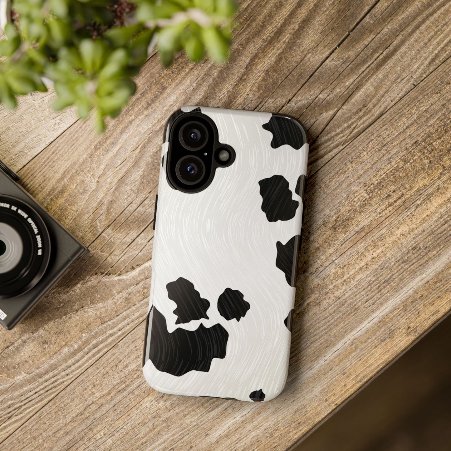 Phone Case, Cow Print Tough Case for iPhone/Samsung, Animal Print Protective Cover, Farmhouse Chic Accessories, Cow Lover Gifts