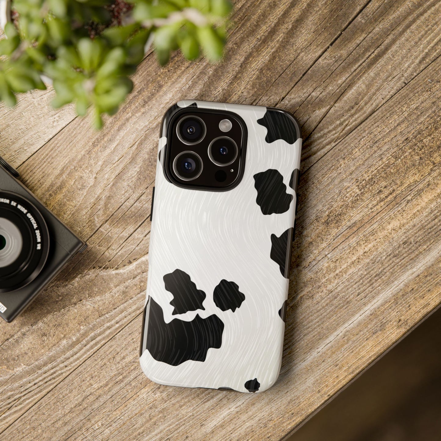 Phone Case, Cow Print Tough Case for iPhone/Samsung, Animal Print Protective Cover, Farmhouse Chic Accessories, Cow Lover Gifts