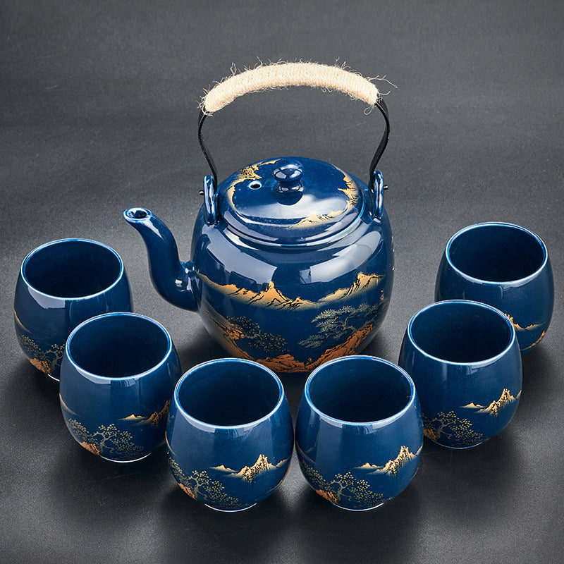 Ceramic Kettle Tea Cup Complete Set