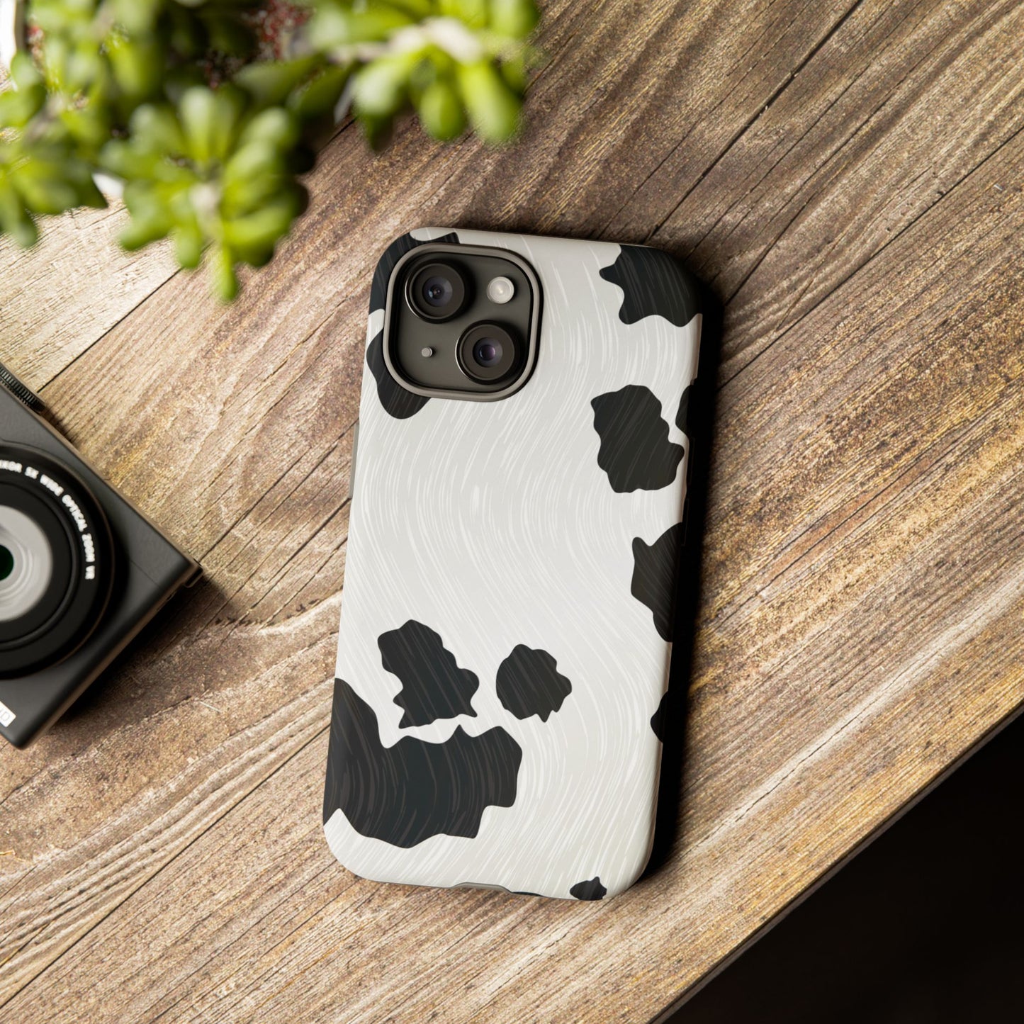 Phone Case, Cow Print Tough Case for iPhone/Samsung, Animal Print Protective Cover, Farmhouse Chic Accessories, Cow Lover Gifts