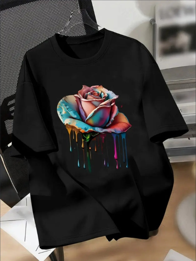 Colorful Rose Print Engaging Visuals