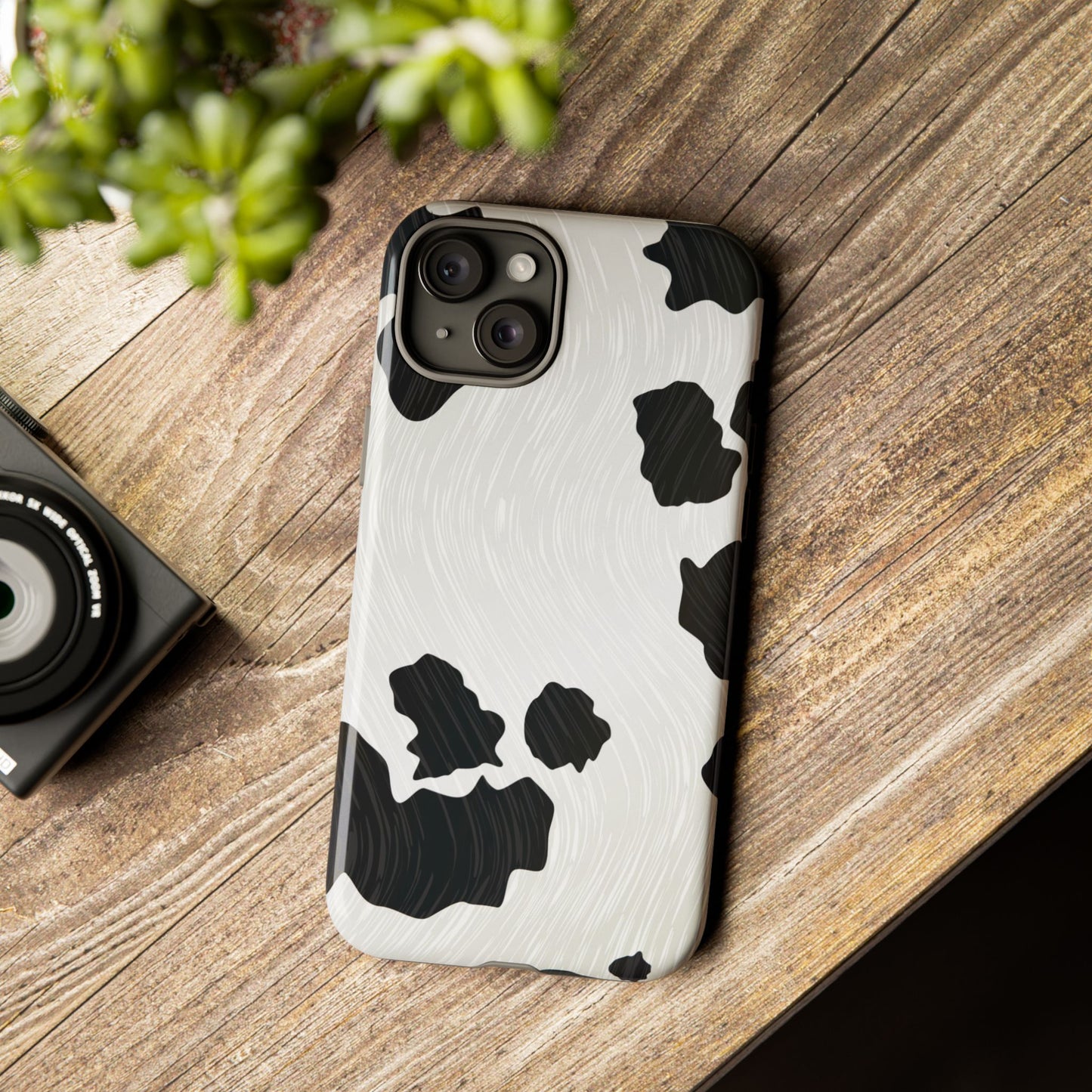 Phone Case, Cow Print Tough Case for iPhone/Samsung, Animal Print Protective Cover, Farmhouse Chic Accessories, Cow Lover Gifts