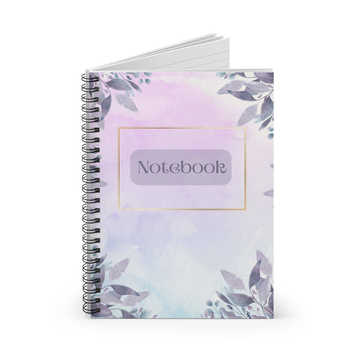 Watercolor Spiral Notebook - Ruled Line, Purple Blue Journal, Writing Pad, Creative Stationery, School Supplies