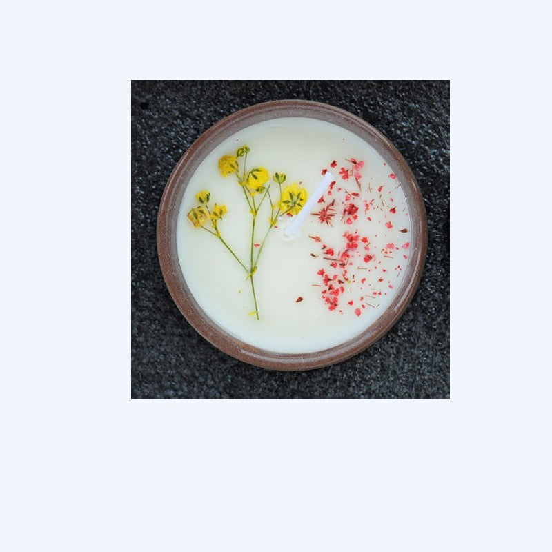 Ceramic candle  With Dried Flowers And Fragrant Candles