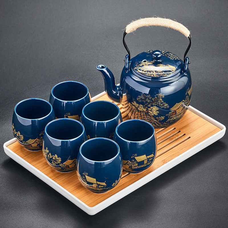 Ceramic Kettle Tea Cup Complete Set