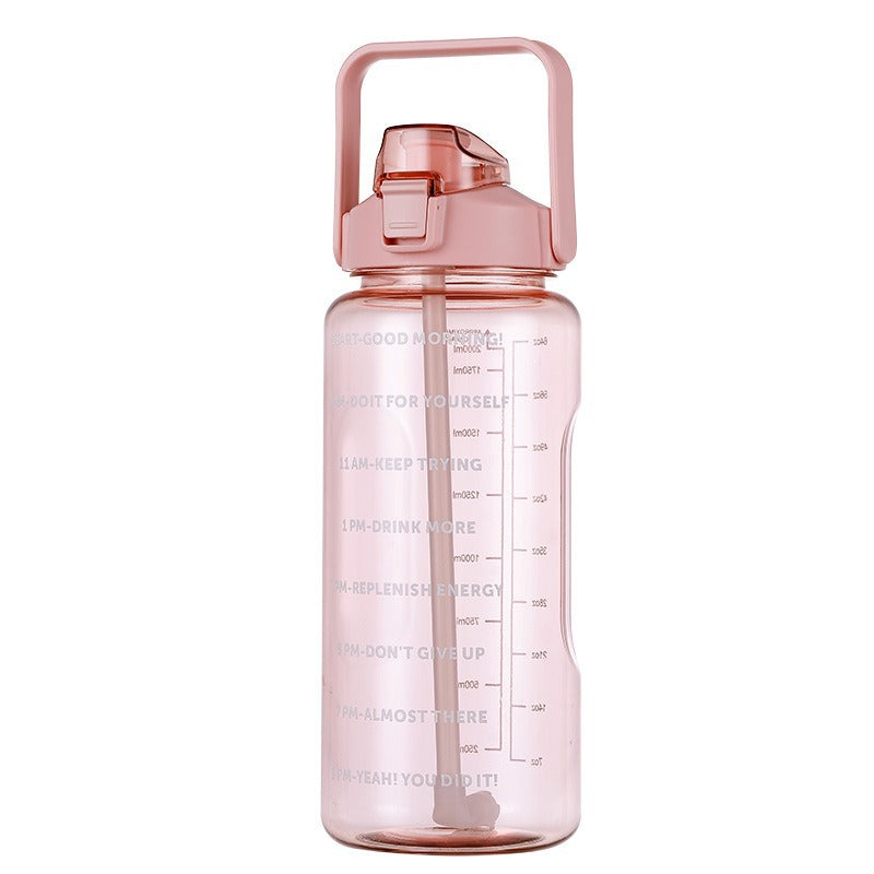 Large Capacity 2L Straw Cup Portable Anti-fall Sports Bottle