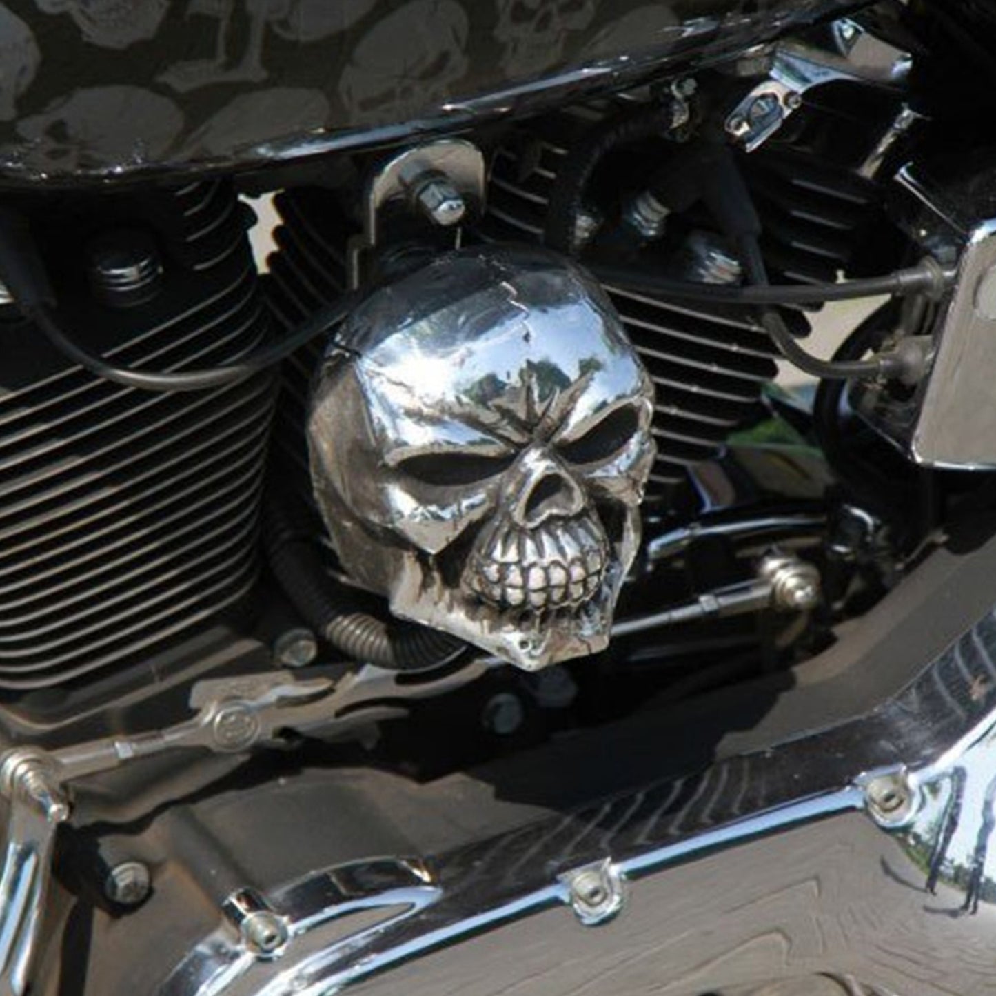 Punk Style Skull Motorcycle