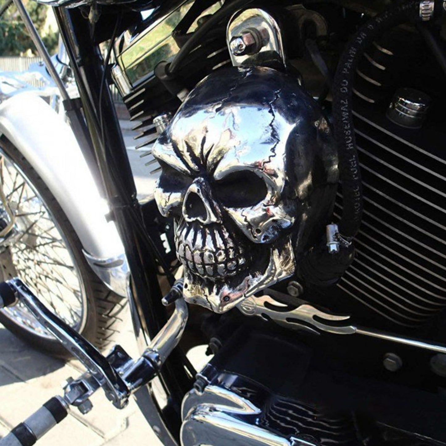 Punk Style Skull Motorcycle